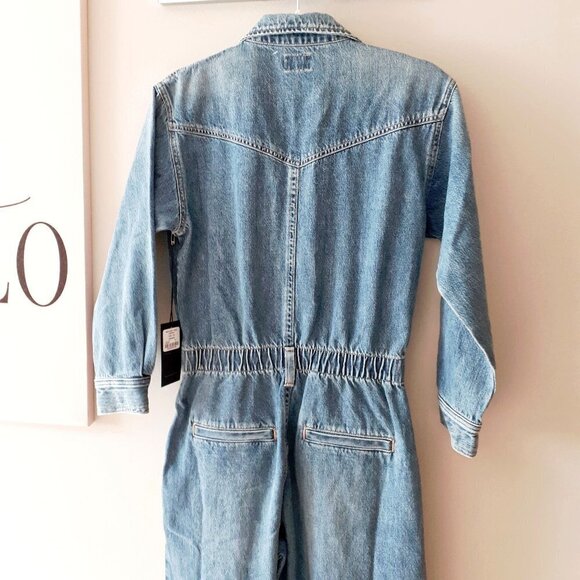 NWT COH med. wash blue denim jean jumpsuit, 2 - Picture 9 of 12